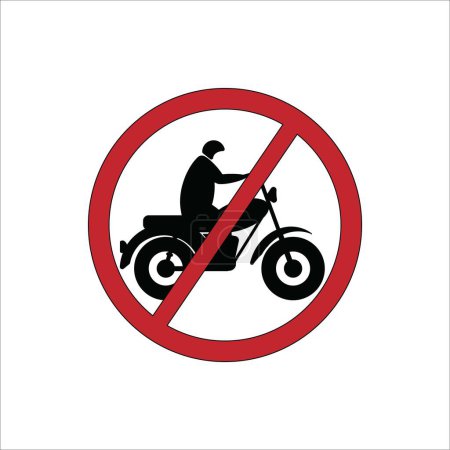 Illustration for Motorbike no parking sign icon vector illustration logo design - Royalty Free Image