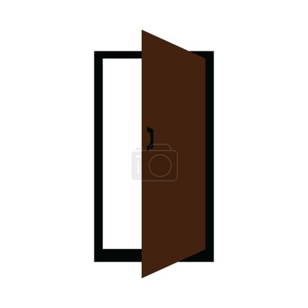 Ilustración de Icono de la puerta vector ilustración logo diseño - Imagen libre de derechos