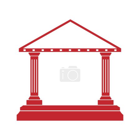 Ilustración de Casa Terraza icono vector ilustración logo diseño - Imagen libre de derechos