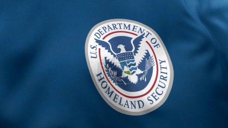 Téléchargez les photos : United States Department of Homeland Security Flag American flag 3D render - en image libre de droit
