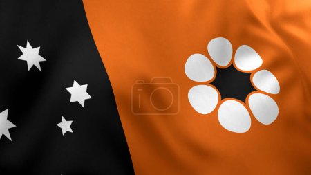 Photo for The Northern Territory Flag, Australia with Texture 3D Render, Australian State Flag - Royalty Free Image