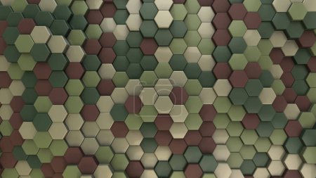 Photo for Hexagon Background with Camouflage Colors Army Military Colors Jungle Safari wildlife wilderness Colors - Royalty Free Image