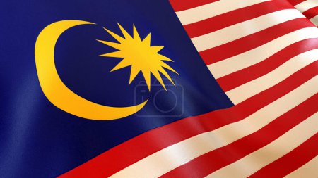 Photo for Malaysia Flag Close-up 3D Render - Royalty Free Image