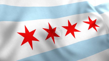 Photo for Chicago City Flag, Illinois State, USA, American Flag, 3D Render, Close-up - Royalty Free Image