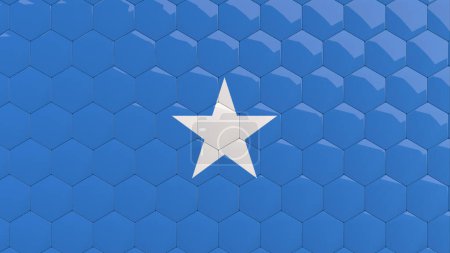 Abstract Somalia Flag Hexagon Background Somalian Flag honeycomb glossy reflective mosaic tiles 3D Render 