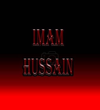 Foto de Imam Hussain AS escribiendo sobre fondo rojo y negro - Imagen libre de derechos