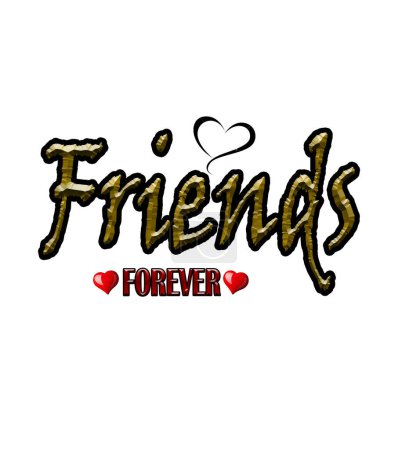 Photo for Friends forever with red and white heart in friendship color - Royalty Free Image