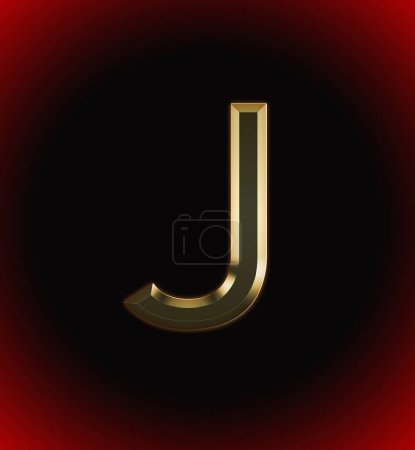 Téléchargez les photos : Alphabet doré et brillant (lettre) J et nom de l'individu (garçon ou fille) avec début de l'alphabet J, fond magnifique noir et rouge - en image libre de droit