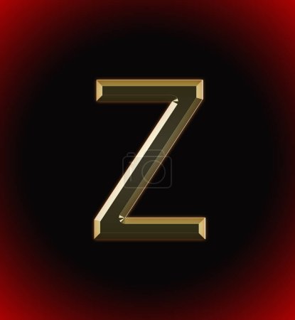 Photo for Golden and shining Alphabet(letter) Z and name of individual (boy or Girl) with start of alphabet Z, black and red beautiful background - Royalty Free Image
