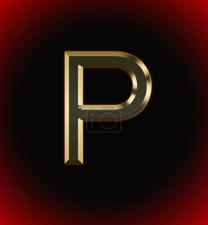 Téléchargez les photos : Alphabet doré et brillant (lettre) P et nom de l'individu (garçon ou fille) avec début de l'alphabet P, noir et rouge beau fond - en image libre de droit