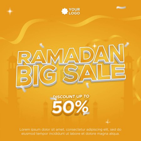 Illustration for Ramadan Big Sale promotion design template - Royalty Free Image