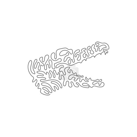 Téléchargez les illustrations : Single one line drawing aligator of the predator reptiles abstract art. Continuous line draw graphic design vector illustration of aligator wild animal for icon, symbol, logo, poster wall decor - en licence libre de droit