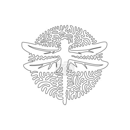 Single swirl continuous line drawing. Dragonfly has two pairs strong wings. Continuous line drawing graphic design vector illustration style of predatory insects for icon, sign, boho wall art