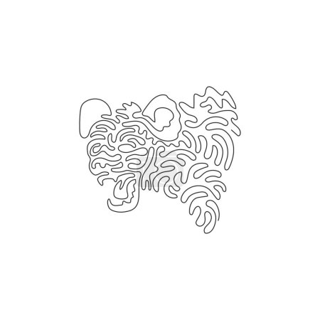 Téléchargez les illustrations : Single curly one line drawing of hyena the strongest teeth predator abstract art. Continuous line draw graphic design vector illustration of predatory hyena for icon, symbol, logo,poster wall decor - en licence libre de droit