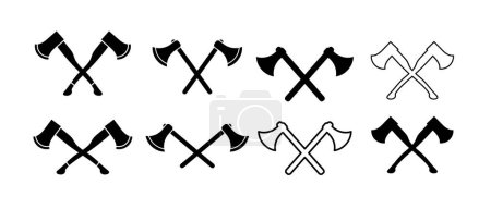 Téléchargez les illustrations : Crossed axes logo vector icon set. - en licence libre de droit