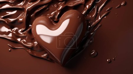 Photo for Chocolate in heart shape, 3d rendering - Royalty Free Image