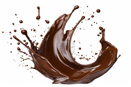 Schokoladenspritzer isoliert auf weißem Hintergrund