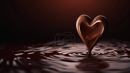 Photo for Shape chocolate rising from chocolate ripples - Royalty Free Image