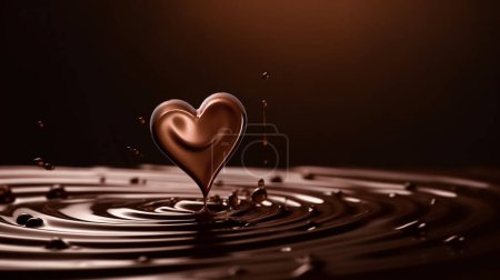 Photo for Shape chocolate rising from chocolate ripples - Royalty Free Image