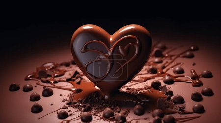 Photo for Chocolate in the shape of the heart - Royalty Free Image
