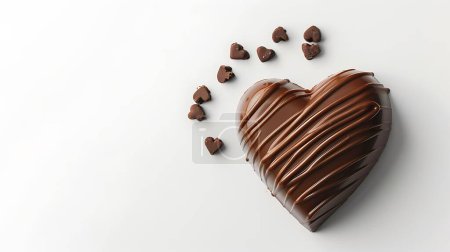 chocolat en forme de coeur sur fond blanc isolé