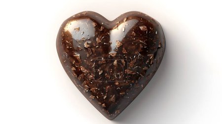 heart shaped chocolate on isolated white background