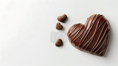 heart shaped chocolate on isolated white background