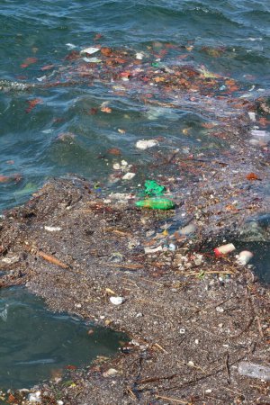 Witness the unsettling sight of dirt and plastic floating on the water, a grim testament to the pollution plaguing our aquatic ecosystems. This disturbing image serves as a stark reminder of the urgent need for environmental stewardship and conservat