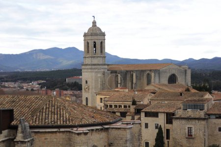 Behold the majestic Girona Cathedral, a towering edifice that stands as a testament to the city's rich history and architectural grandeur.