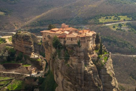 Photo for Experience the divine tranquility and architectural marvels of Monastery Varlaam, nestled amidst the majestic cliffs of Meteora, Greece - Royalty Free Image