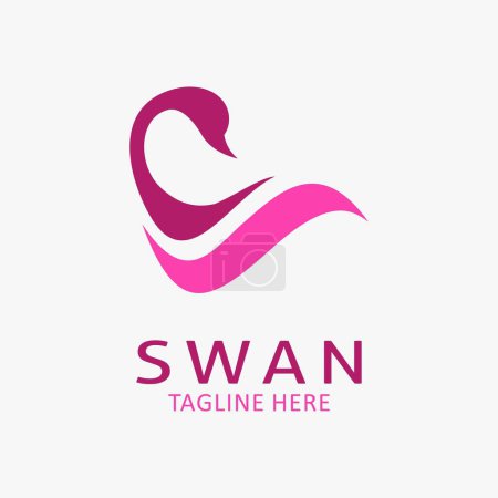Illustration for Beauty swan logo design - Royalty Free Image