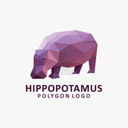 Illustration for Hippopotamus low poly logo design - Royalty Free Image