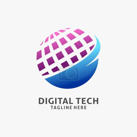 Illustration for Digital tech logo design - Royalty Free Image