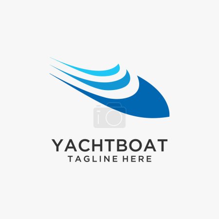 Illustration for Yacht ship logo design - Royalty Free Image