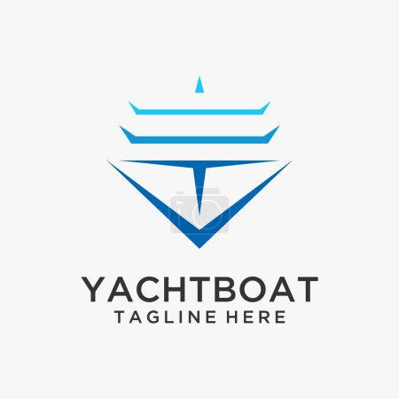 Illustration for Line yacht logo design - Royalty Free Image