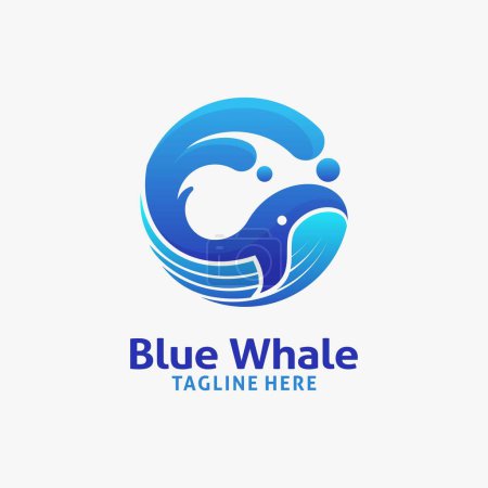 Circle whale logo design