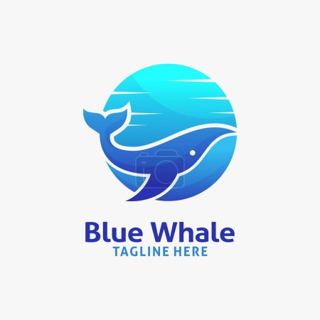 Téléchargez les illustrations : Blue whale logo design - en licence libre de droit