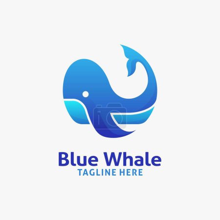Illustration for Blue whale logo design - Royalty Free Image