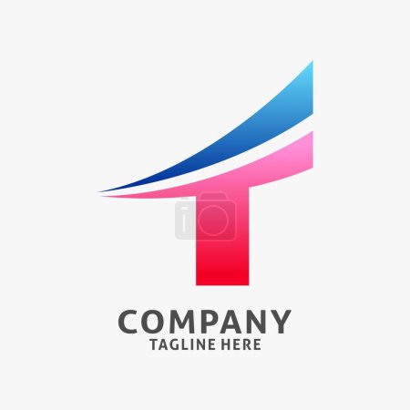 Ilustración de Letra T diseño del logotipo del negocio - Imagen libre de derechos