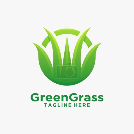 Téléchargez les illustrations : Logo herbe verte design - en licence libre de droit
