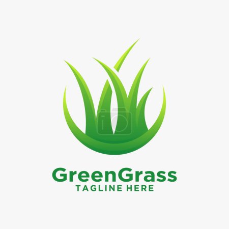 Téléchargez les illustrations : Logo herbe verte design - en licence libre de droit
