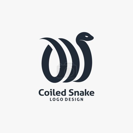 Illustration for Coiled snake logo design - Royalty Free Image