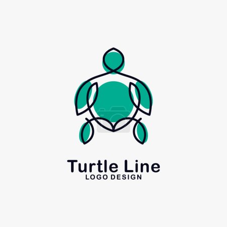 Ilustración de Diseño del logotipo de la línea Tortuga - Imagen libre de derechos