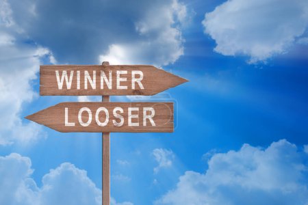 Sieger gegen Verlierer. Gewinner und Verlierer. Welchen Weg wählen Sie??