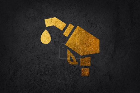 Photo for Fuel Petrol and oil drop, oil energy. Golden Symbol. icon - Royalty Free Image