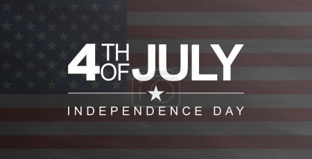 Photo for 4th of july independence day lettering background with Flag of USA. - Royalty Free Image