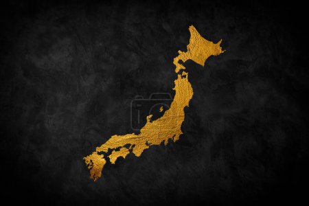 Japan map of gold gradient style vector Illustration.