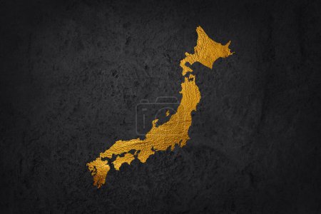 Japan Karte des Goldgradienten-Vektors Illustration.