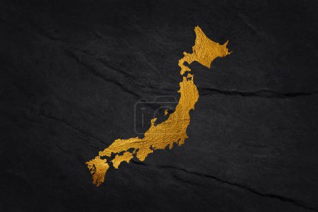 Japan map of gold gradient style vector Illustration.