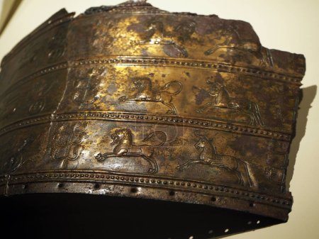 Photo for The belt made of bronze in Urartu, Iron Age kingdom in Esatern Anatolia. From BC 700-800. Anatolian Civilizations Museum, Ankara Turkiye - June 2023 - Royalty Free Image